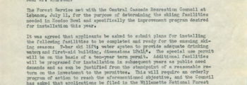 USDA Letter to Ed Thurston for Ski Tow